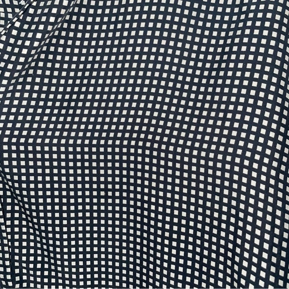 Weekend Max Mara 100% Silk Black and White Checkered Gingham Button Down Size 10 - Picture 2 of 8
